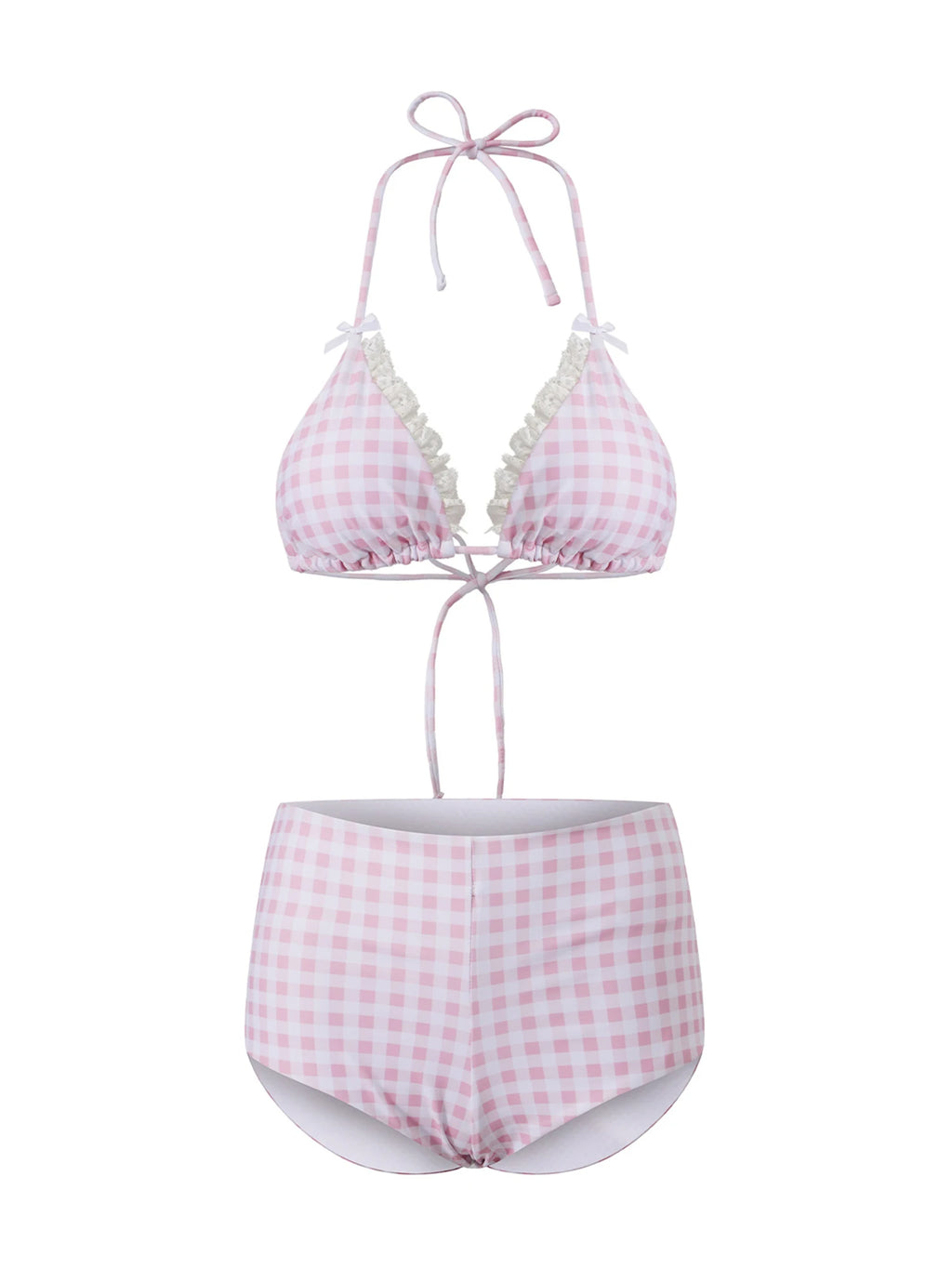 Women's 2 Piece Bikini Set Fashion Halter Neck Swimsuit with Shorts Summer Two Piece Bathing Suit