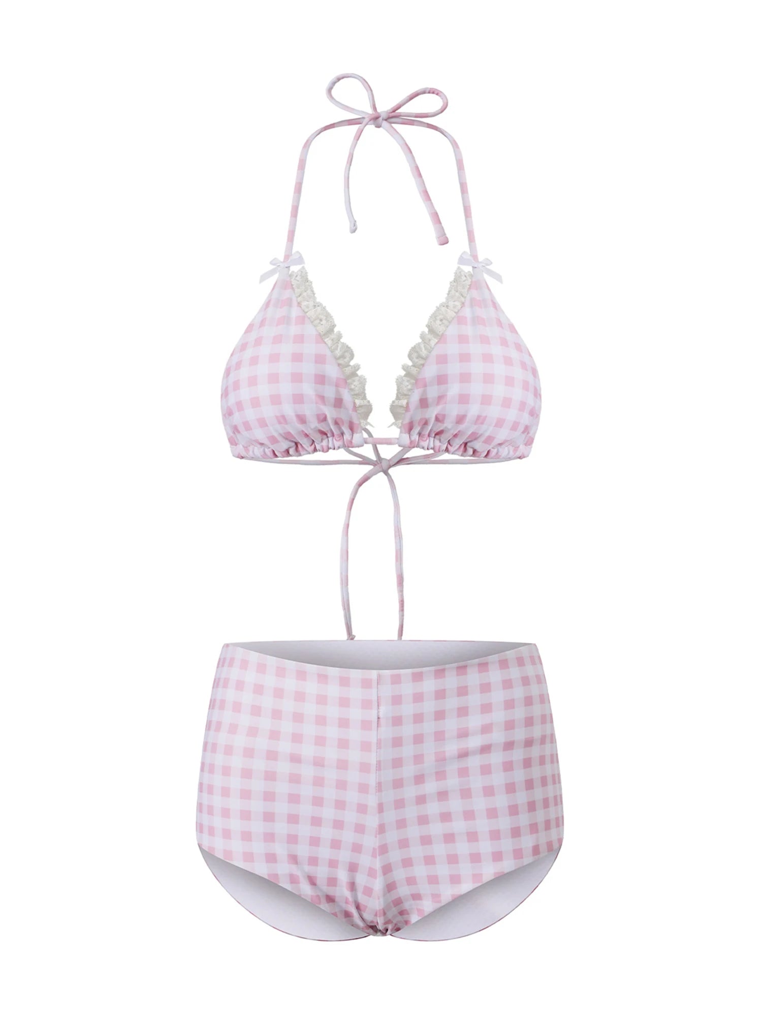 Women's 2 Piece Bikini Set Fashion Halter Neck Swimsuit with Shorts Summer Two Piece Bathing Suit