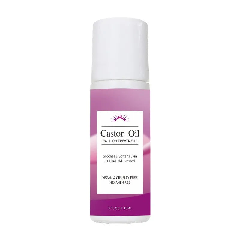 Castor Oil Roll-on For Hair & Skin Moisturizing Treatment Dry Skin, Hair Growth Frizz Control Lightens Fine Lines Nourishes Body
