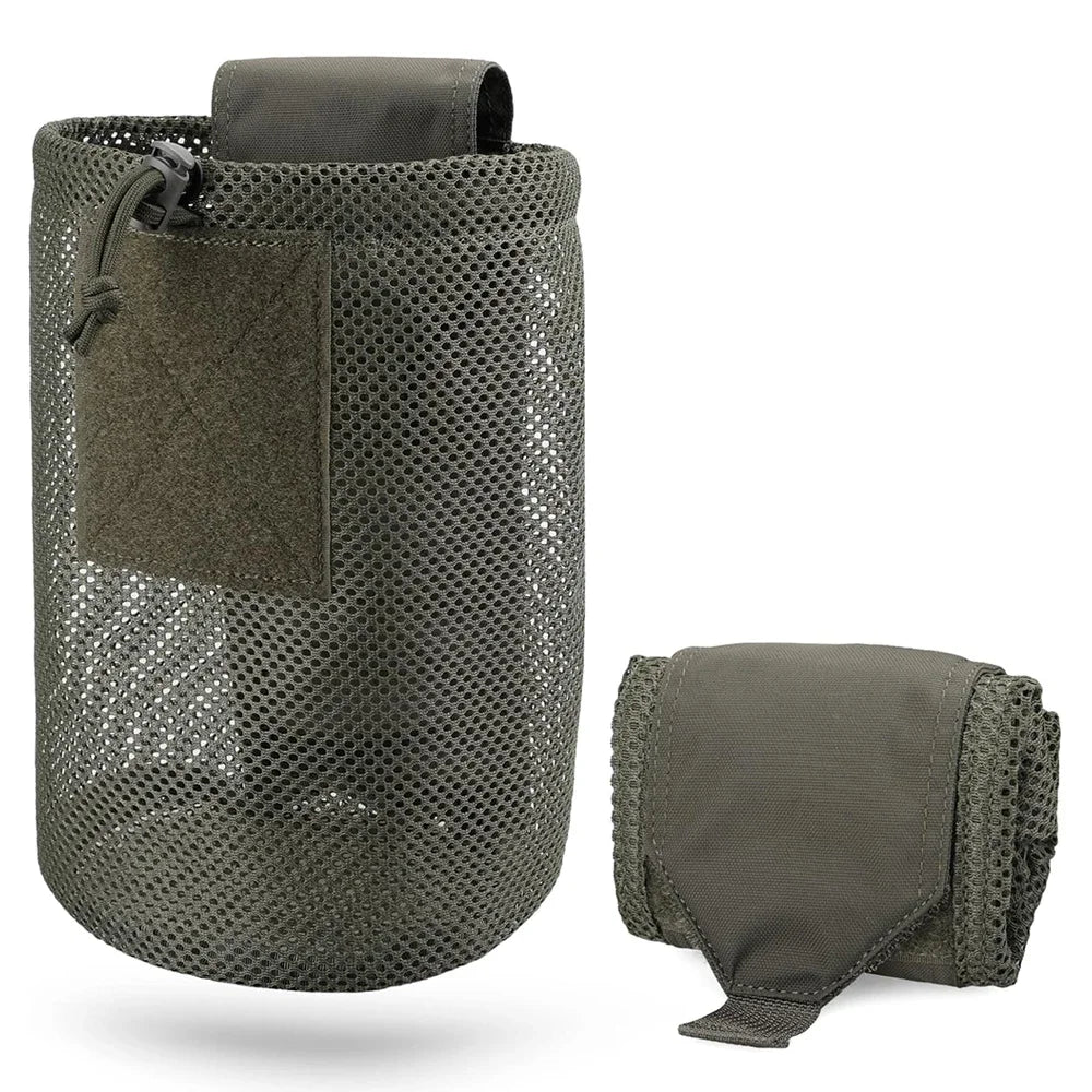 Tactical Style Roll-Up Mesh Utility Pouch, Lightweight Foldable Storage Pocket for Outdoor & EDC Use