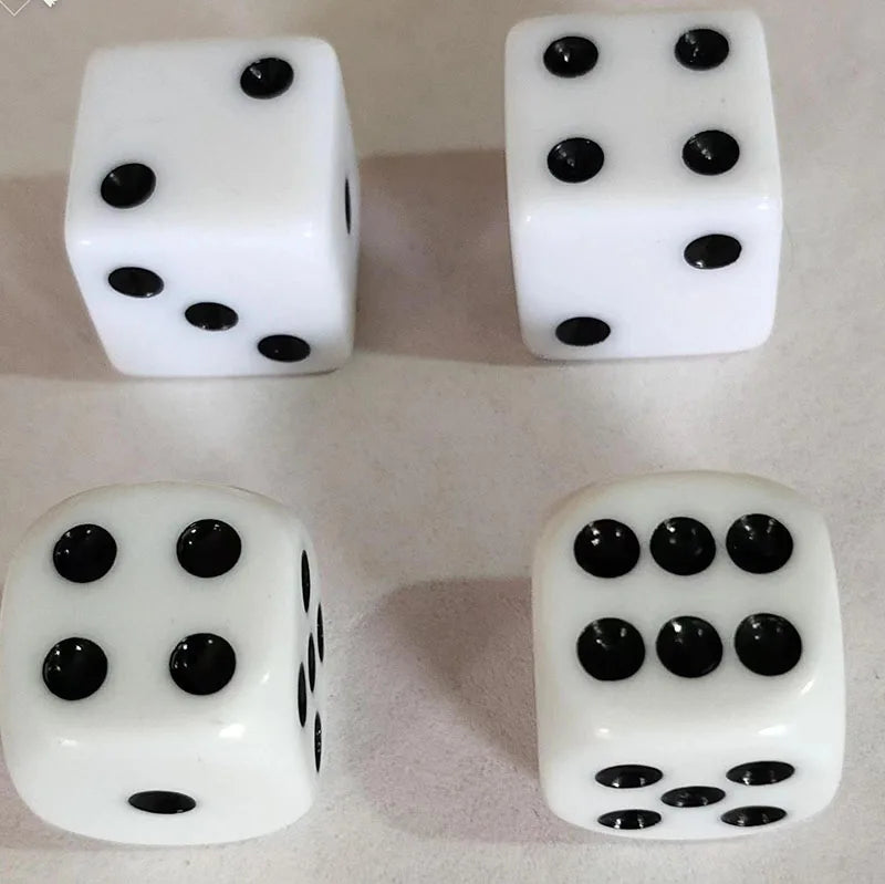 10pcs/set White  Dice Board Game Accessories 19mm