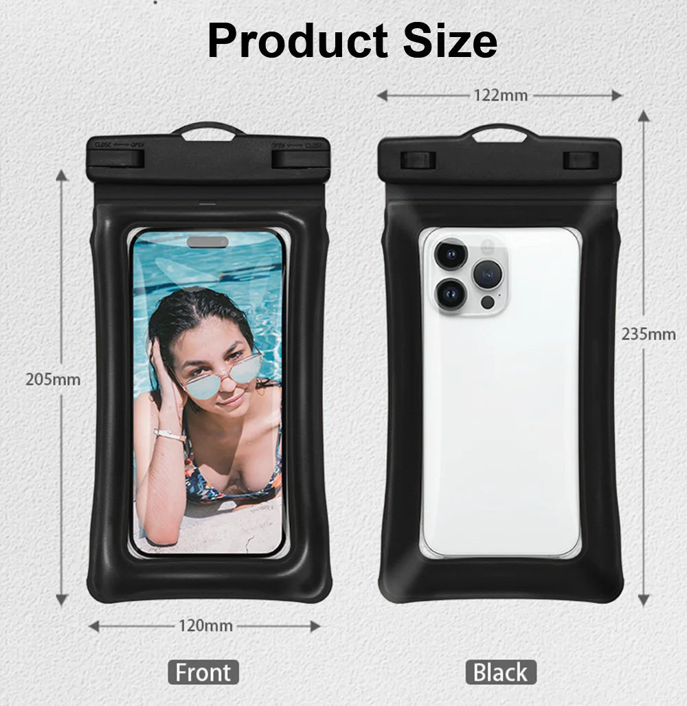2PCS Waterproof Phone Pouch IPX8 Floating Dry Bag 1PCS Waterproof Phone Case for Beach compatible with under 7.2 inches phones