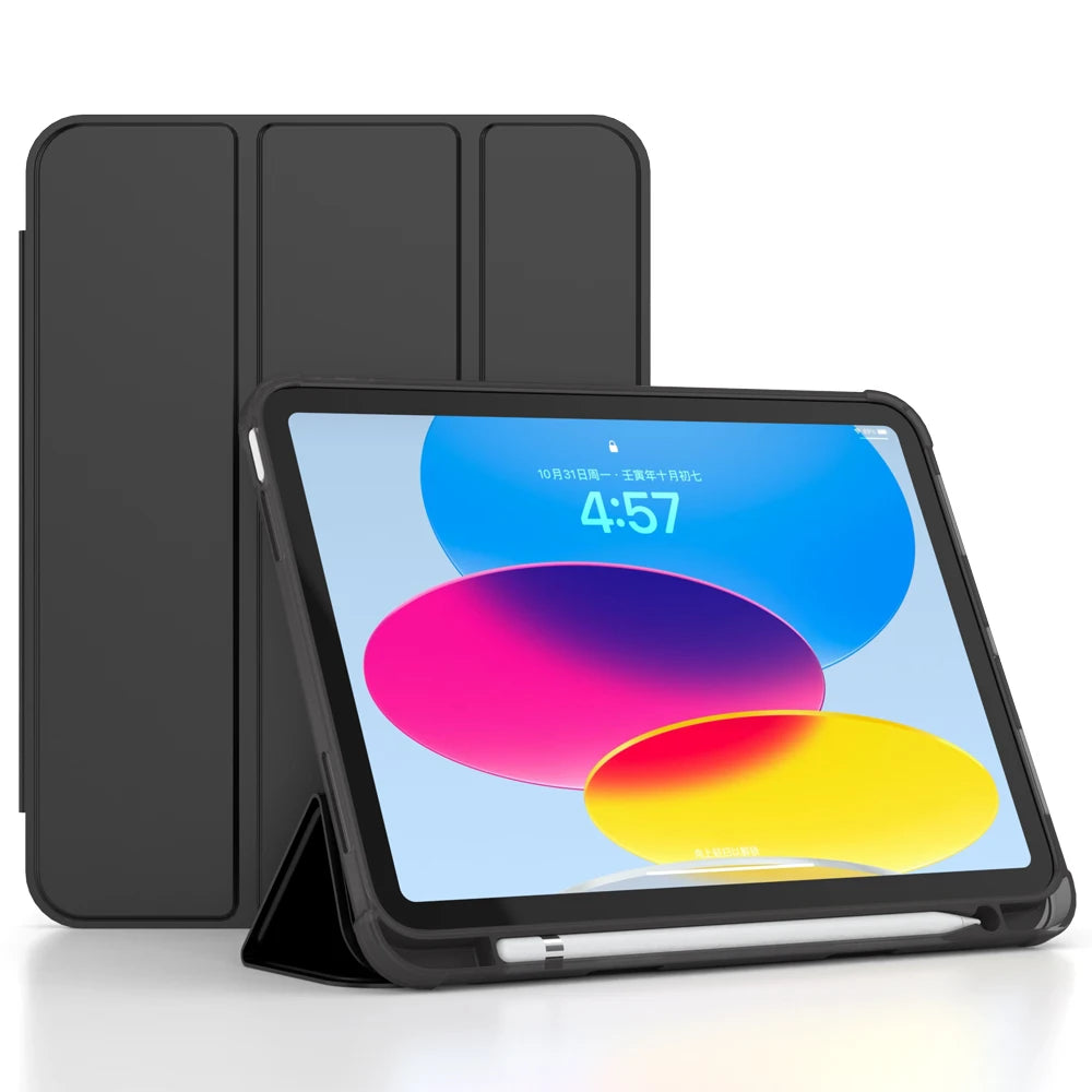 For iPad 10 10th Generation Case with Pencil Holder Silicone Back Cover For iPad Pro 11 Air 5 10 9 10 2 9th 10th Gen 2022 A2696