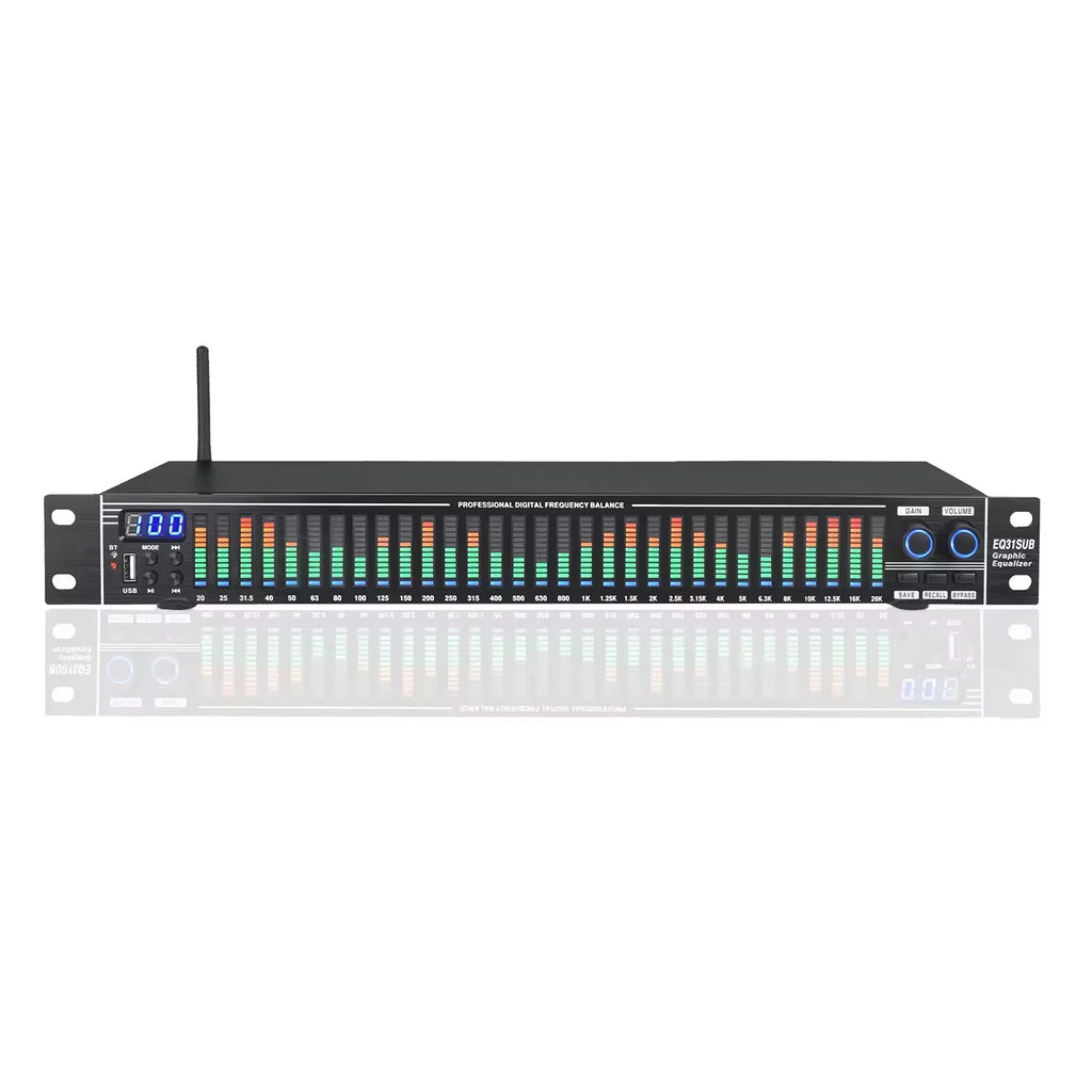 EQ31SUB 31-Stage Digital Equalizer Professional Audio Tuner for Stage Performance Noise Reduction Professional audio stage equip
