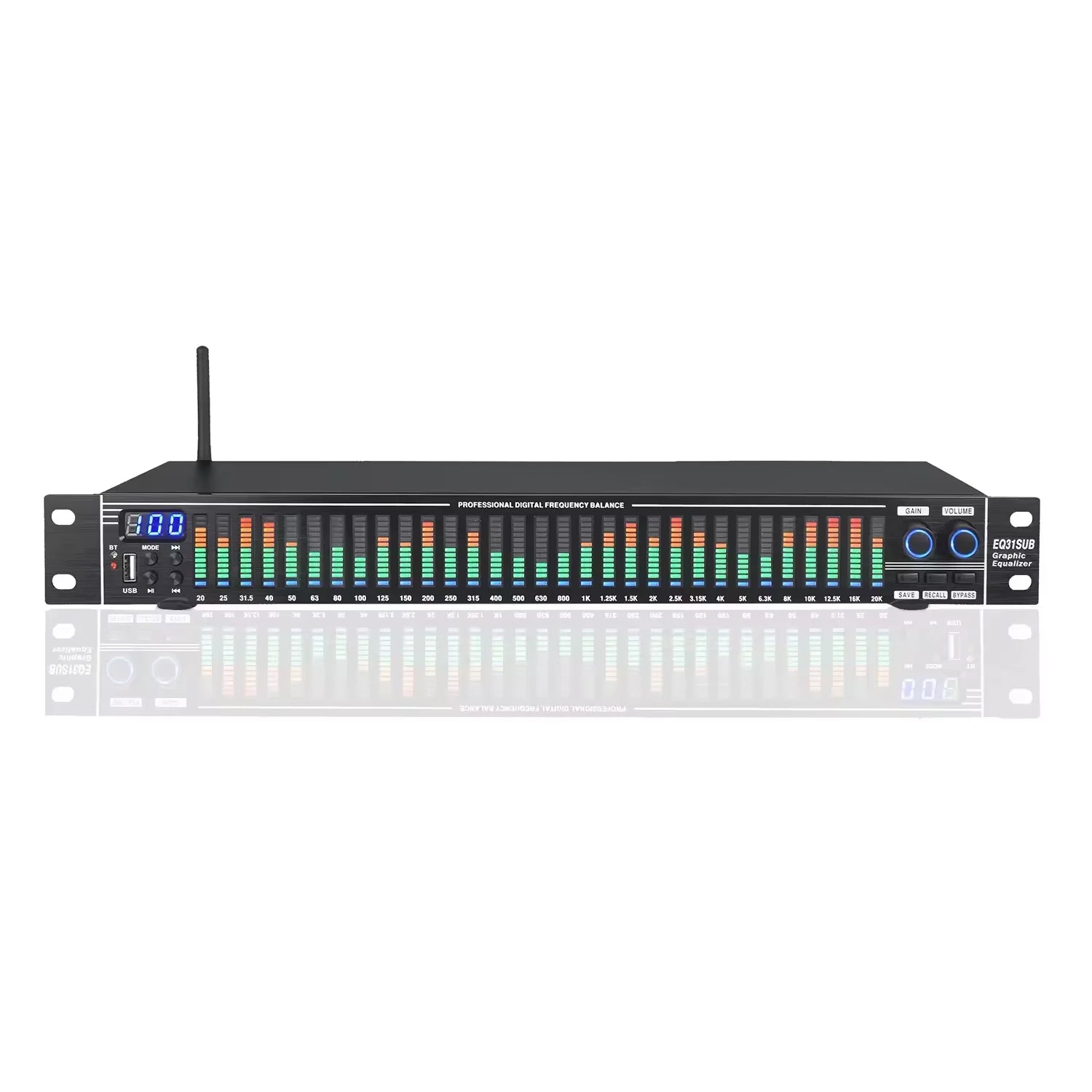 EQ31SUB 31-Stage Digital Equalizer Professional Audio Tuner for Stage Performance Noise Reduction Professional audio stage equip