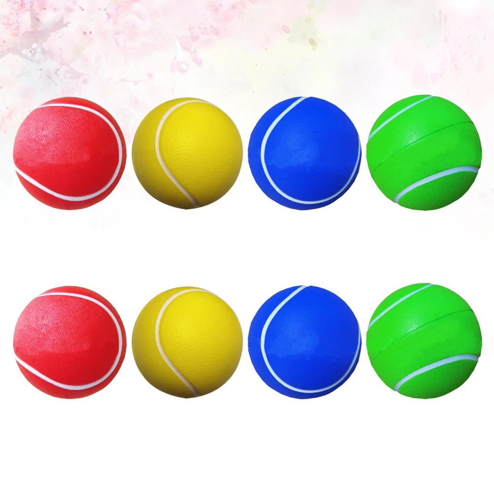 8pcs Creative Tennis Balls Practice Tennis Balls Sports PU Tennis Balls Playing Ball (2pcs Yellow, 2pcs Red, 2pcs Blue, 2pcs