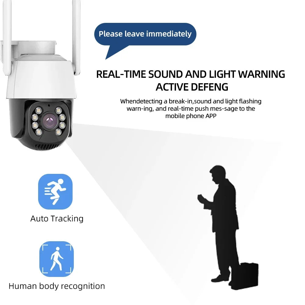WIFI 4G IP Camera Outdoor Home Security Auto Tracking Human Detection Camera WIFI CCTV Surveillance Camera Camhi Pro APP