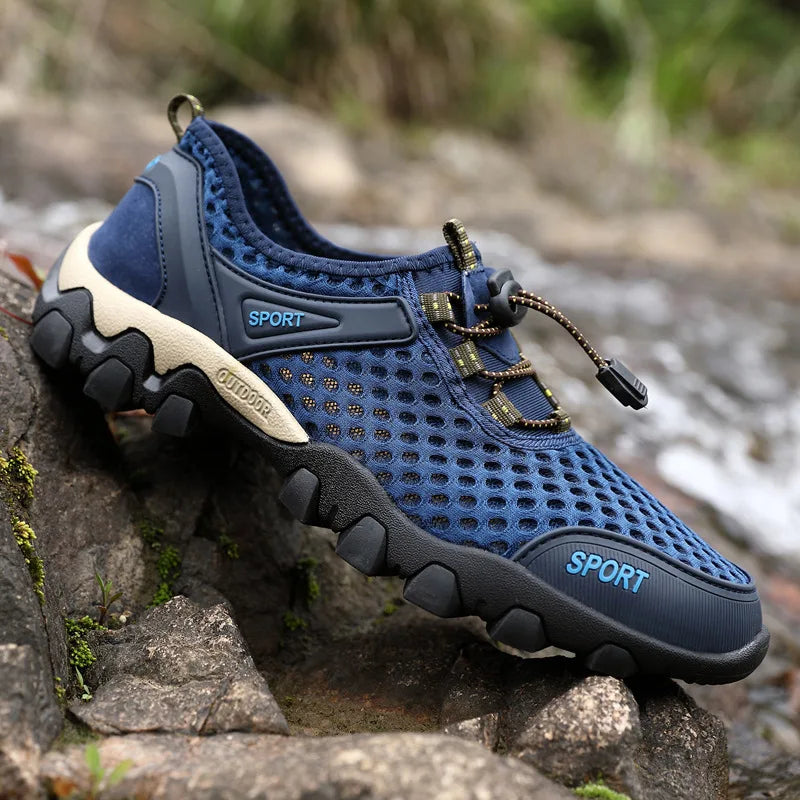 Men's Breathable Running Shoes Summer Sports Casual Mesh Upper Water Entering Climbing Hiking Low Top Slip-On Sandals