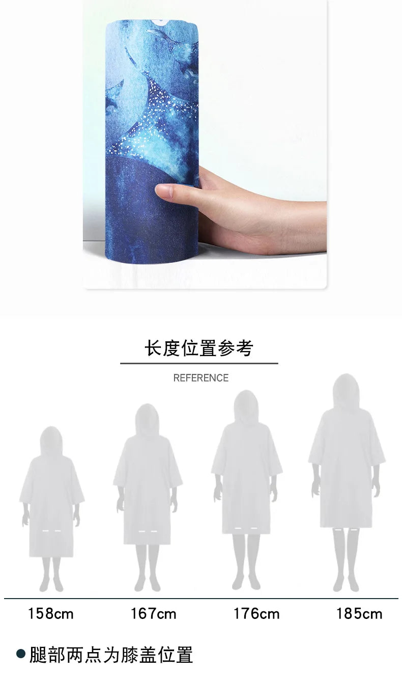 Microfiber Hooded Towel Men Women for Swimming Beach Travel Quick Dry Changing Robe Cape Bath Towel Bathrobe Surf Poncho