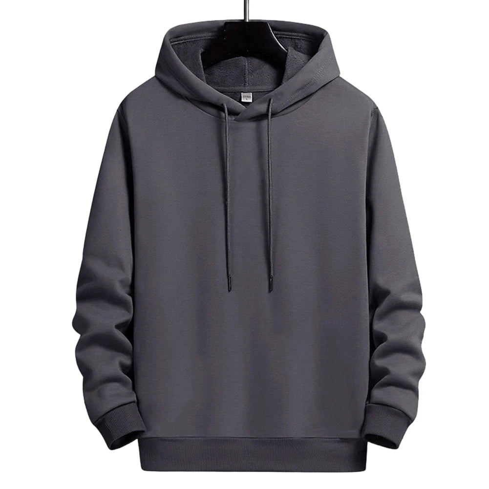 Mens Casual Hoodies Pullover Fleece Lined Long Sleeve Athletic Hooded Sweatshirt Suitable for Autumn and Winter Wear