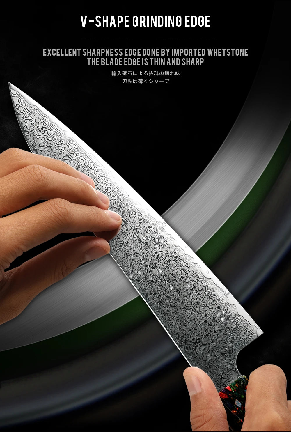 1-3 Pcs Japanese Damascus Steel Kitchen Knife Sets  AUS-10 Steel Chef Utility Kiritsuke Knives Meat Slicing Tools Grandsharp
