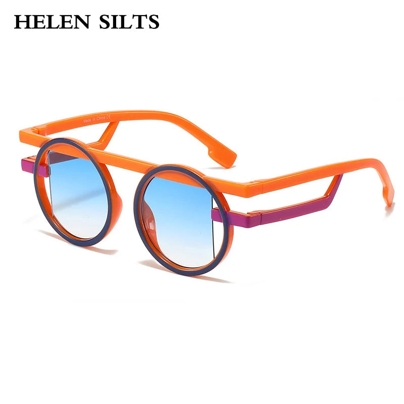 Retro Punk Style Small round Sunglasses UV400 Gradient Shades Unisex Fashion Sun Glasses for Men And Women