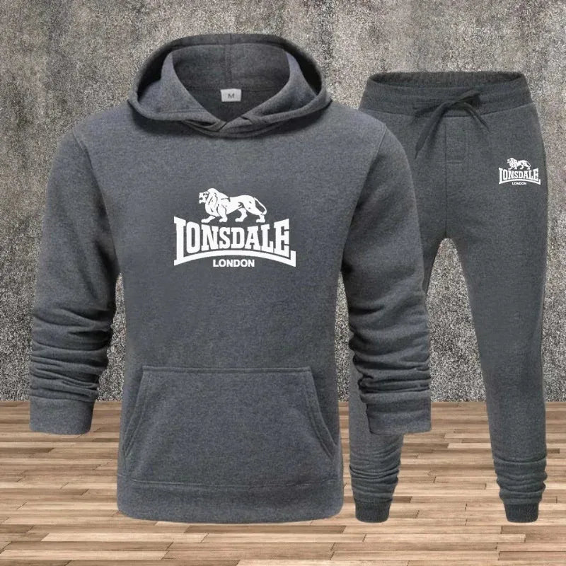 Men's Set Hooded Sweatshirts Sweatpants Autumn Winter Male Daily Casual Sports Jogger Suit 2026 Urban Fashion Hoodies Sportswear