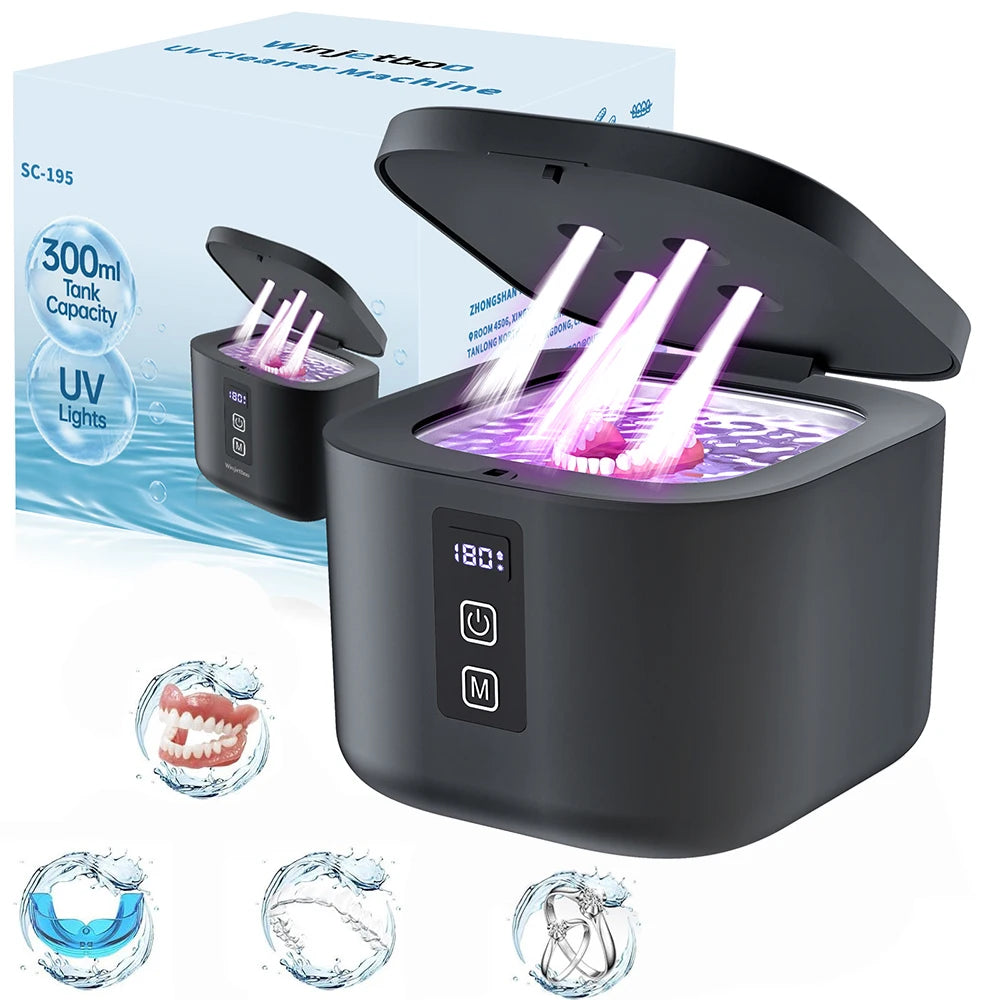 KUNPHY Ultrasonic Cleaner Bath Timer UV Light Jewelry Brush Glasses Manicure Stones Cutters Dental Razor Parts Ultrasound Sonic