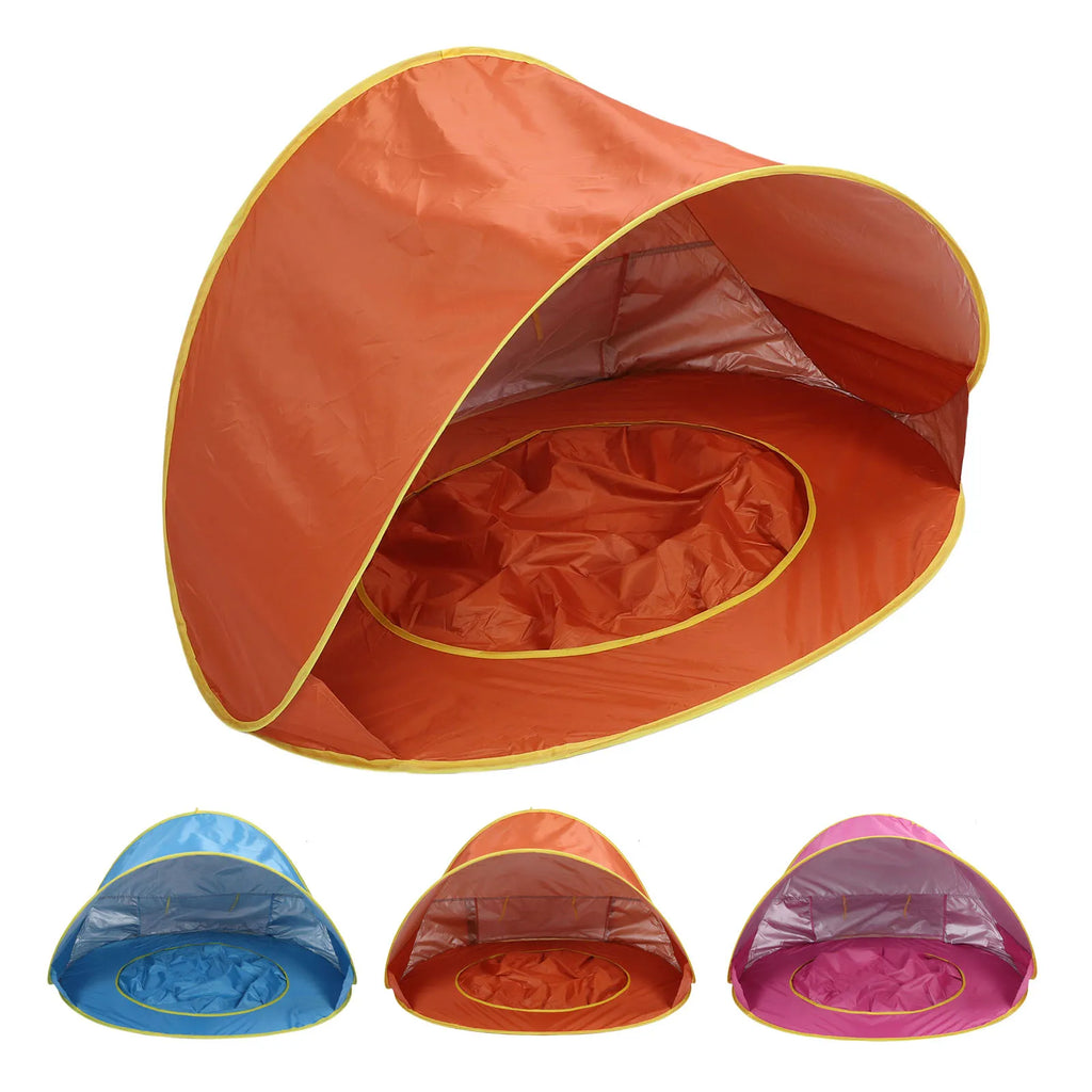 【New】Beach Tent Sun Shelter  Up Beach Tent Sun Proof Wind Proof Portable Baby Beach Tent with Pool Storage Bags for Outdoor