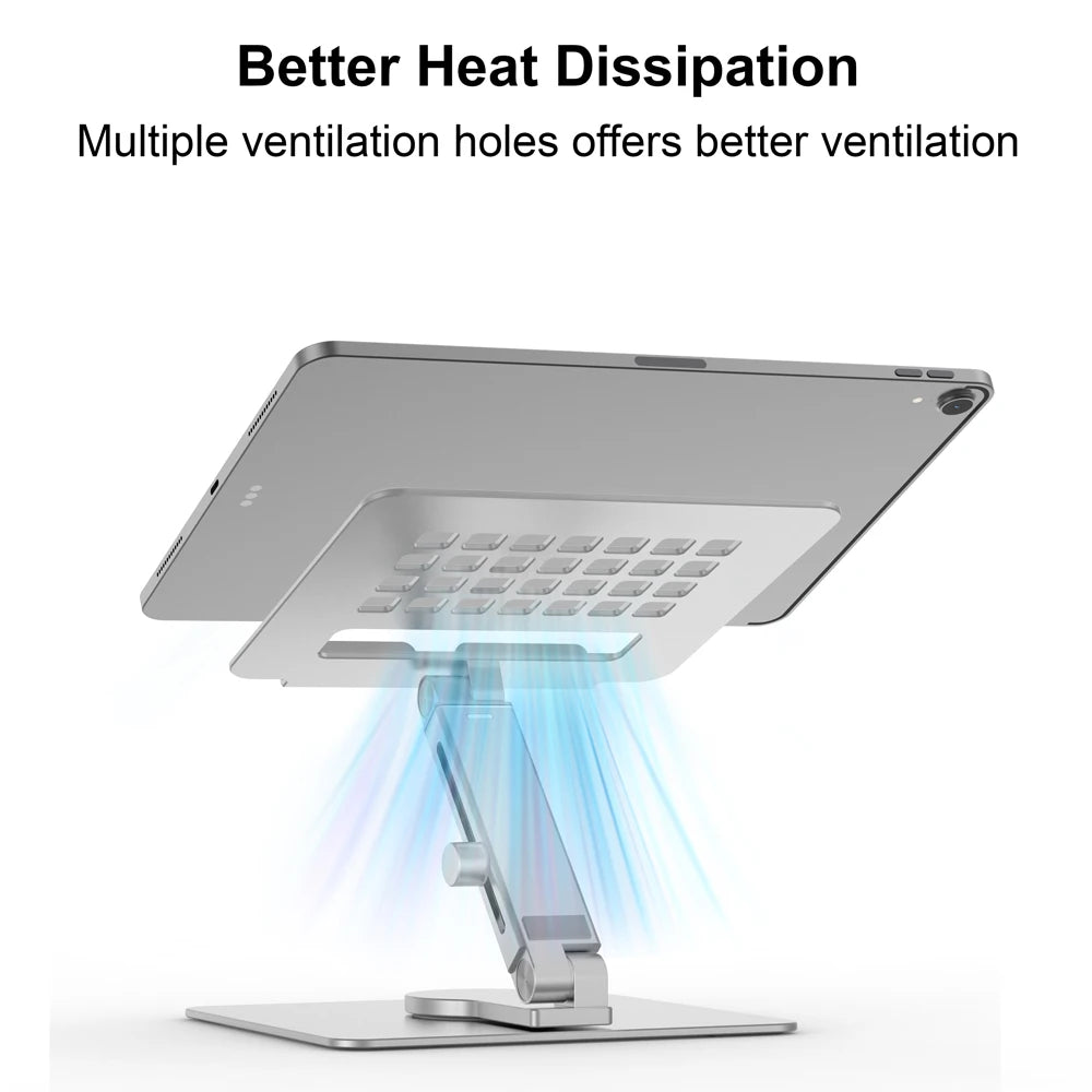 Portable Aluminum Tablet Stand Holder Desktop Folding Adjustable Rotating Metal Universal Stand for Ipad Pro Air Office Home Use
