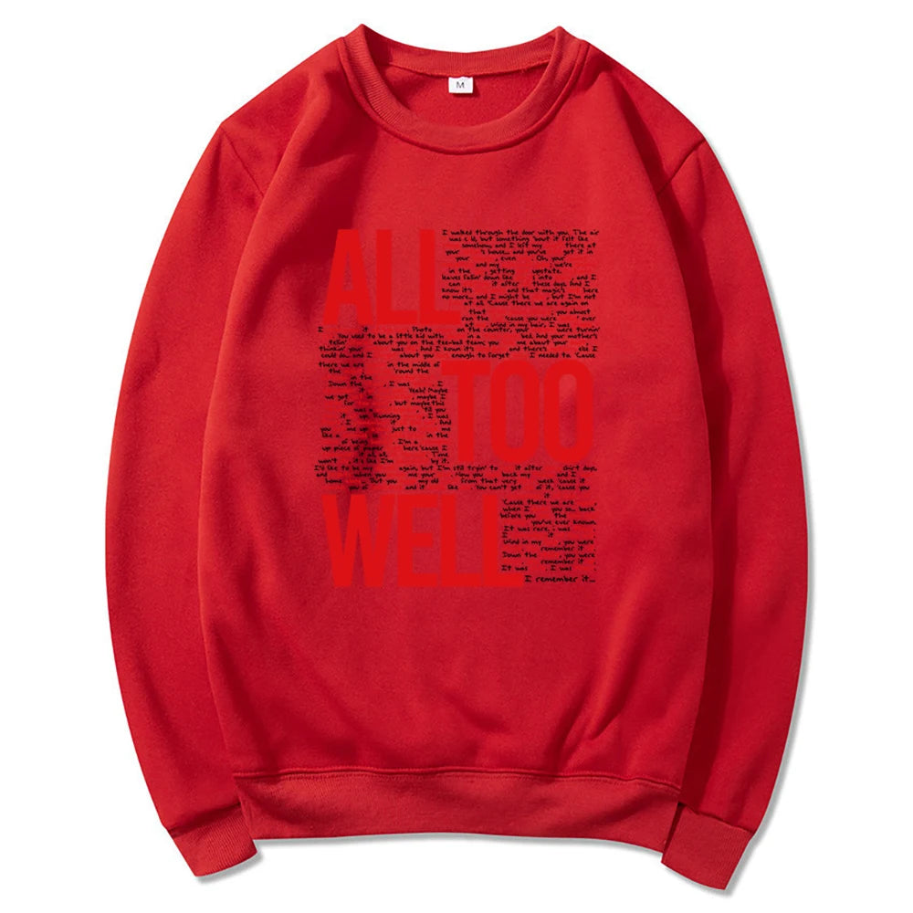Vintage All Too Well Sweatshirt Eras Tour Mindnight Hoodie Lover Inspired Karma Sweater Music Crewneck Sweatshirts Gift for Fans