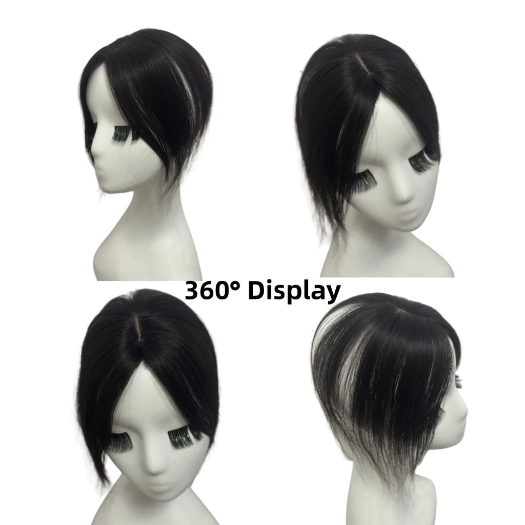 Real Human Hair Bangs Korean Natural Fringe Hair Extensions Clip In Mid Part Bangs Side Bangs Fake Fringe Hair Piece for Women