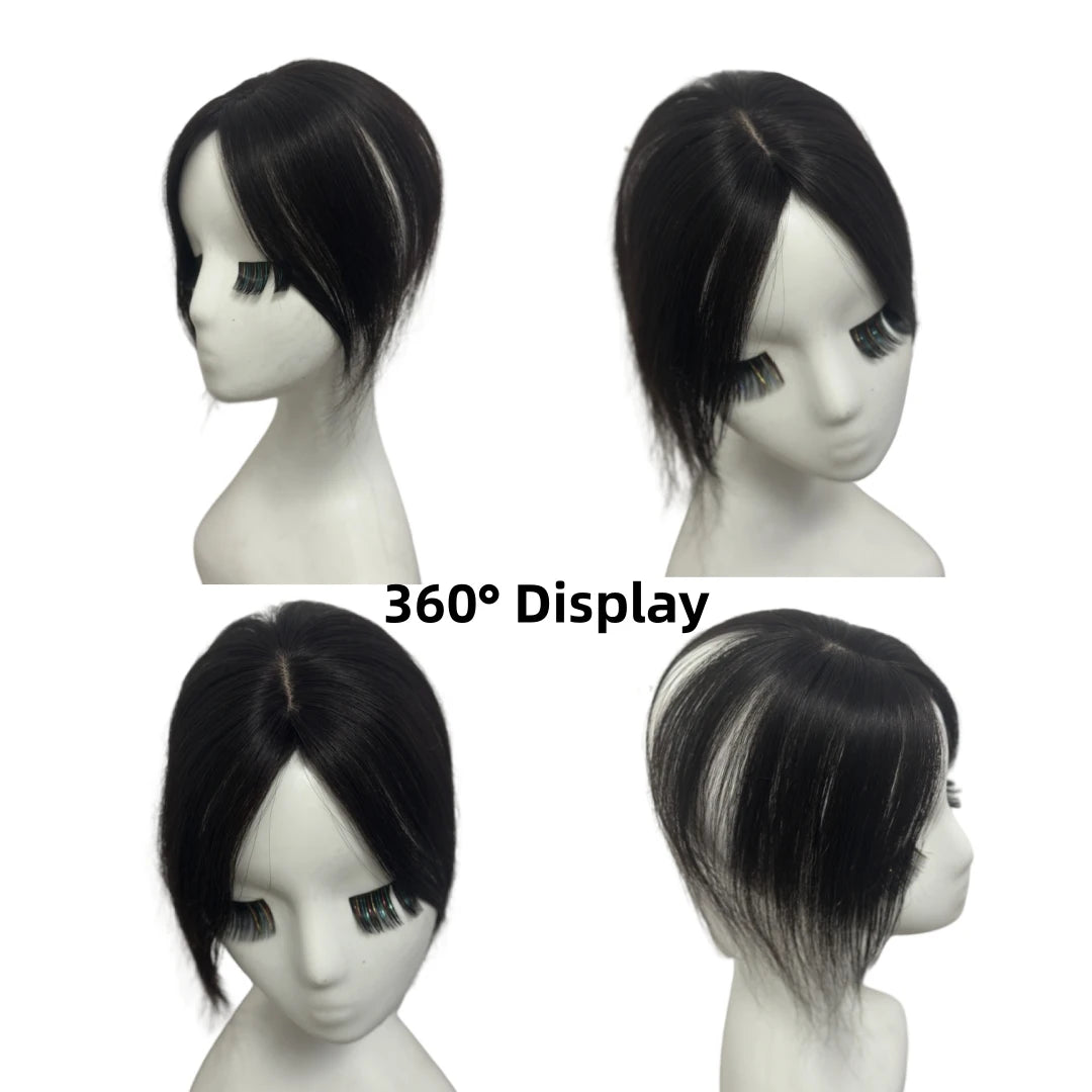 Real Human Hair Bangs Korean Natural Fringe Hair Extensions Clip In Mid Part Bangs Side Bangs Fake Fringe Hair Piece for Women