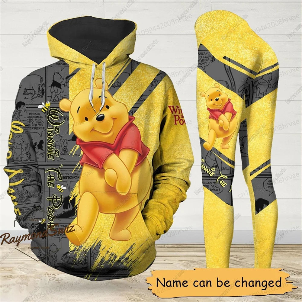 Disney Winnie the Pooh Hoodies and Leggings, Custom Winnie the Pooh 3D Printed Sweatshirts, Womens Yoga Pants Set 2025