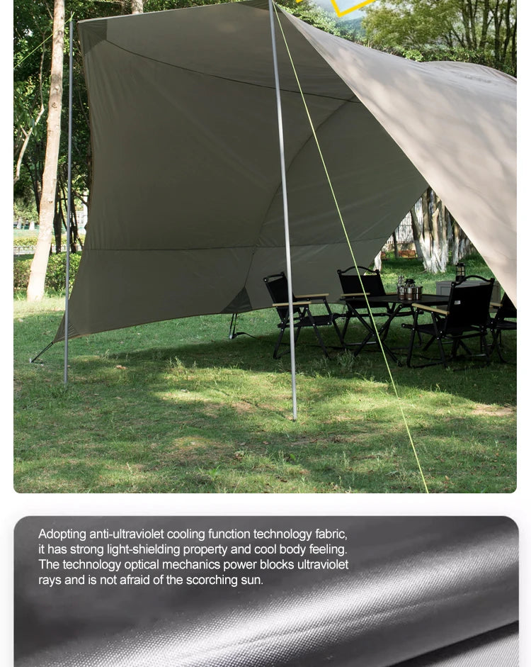 Silver Coated Sun Protection Camping Tent Large Family Size Windproof Rainproof Outdoor Canopy Tent with UV Block for Beach Pic