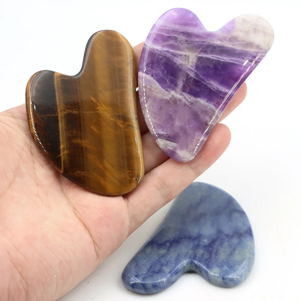 GuaSha Jade Facial Beauty Scraping Massage Tools Firm Skin Care Face Gua Sha SPA Physical Therapy Gue Che Roller Natural Stone