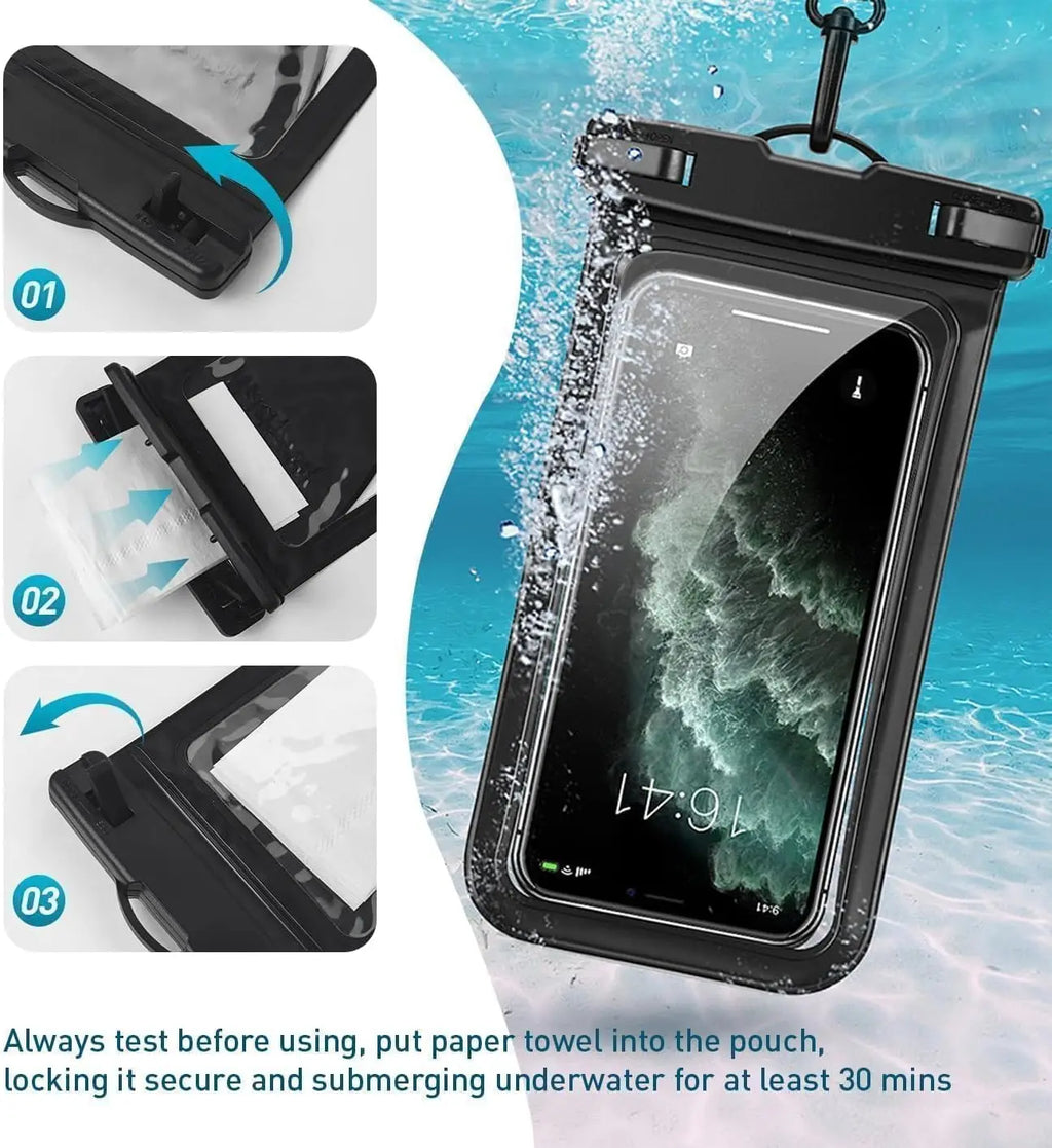 Airbag Waterproof Mobile Phone Bag Diving Protective Cover Waterproof Item Bag Anti-lost Bag for Beach Cruise Spring Water Park