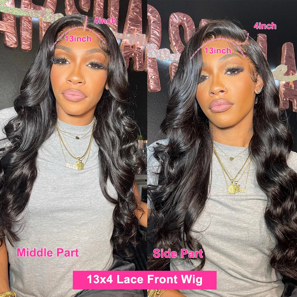 180% 13X6 Lace Frontal Body Wave Wig Transparent Indian Perruques For Women 13X4 Lace Frontal Wig Human Hair Pre Plucked Wig