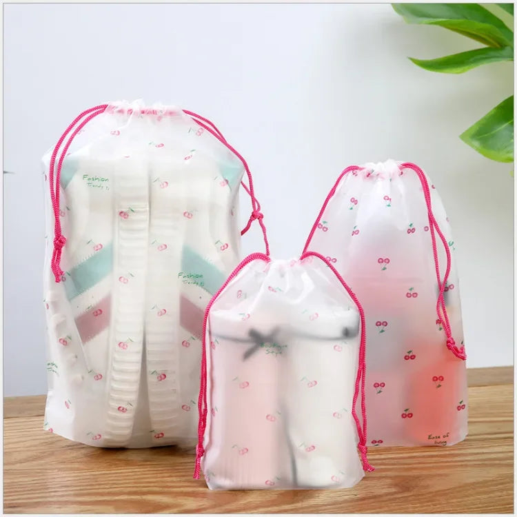 Transparent Drawstring Swimming Bags Beach Sea Gym Storage Bag Swimsuit Dry Bag Waterproof Outdoor Travel Portable PE Pouch