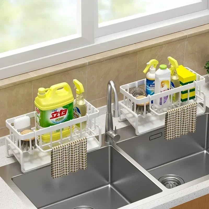 kitchen Organizer storage Multifunctional Sponge Rack Drainer Kitchen Shelf Sink Rag Dishwashing Detergent Dishcloth Organiser