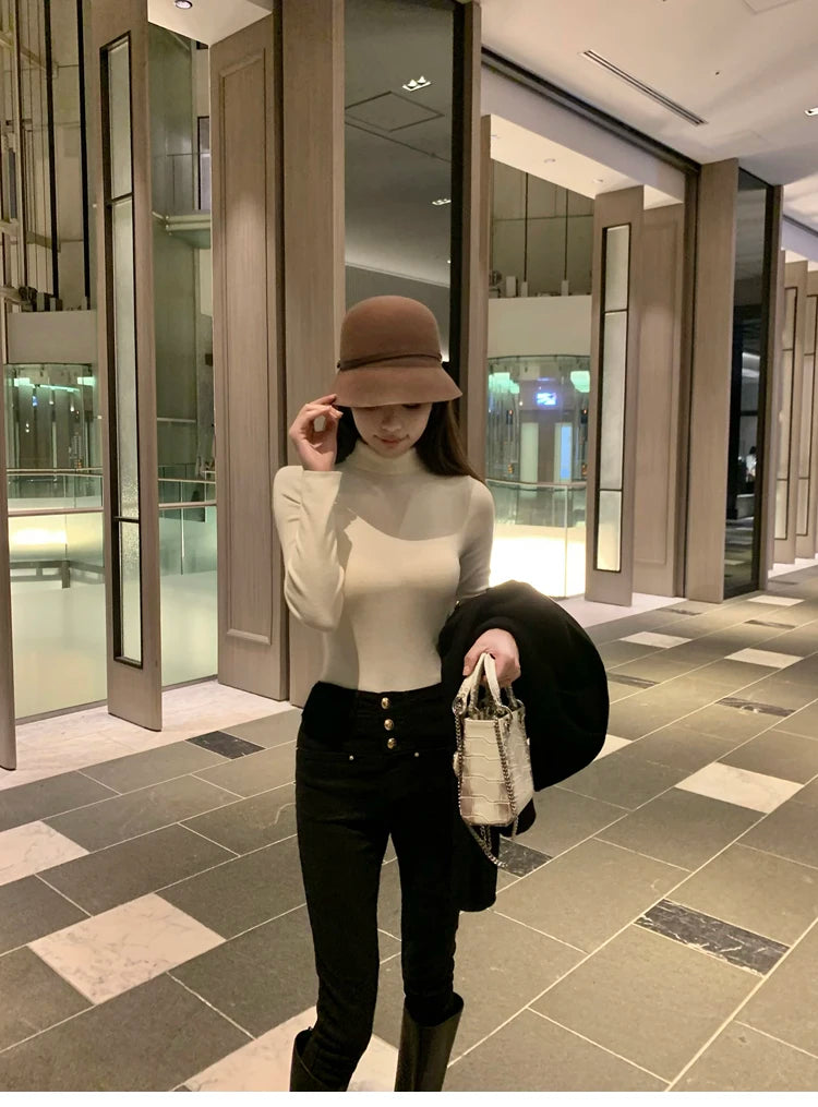 New White Skinny Jeans Woman High Waist Casual Stretch Jeans Vintage Sexy Femme Ankle Length Pencil Pants Denim Jeans