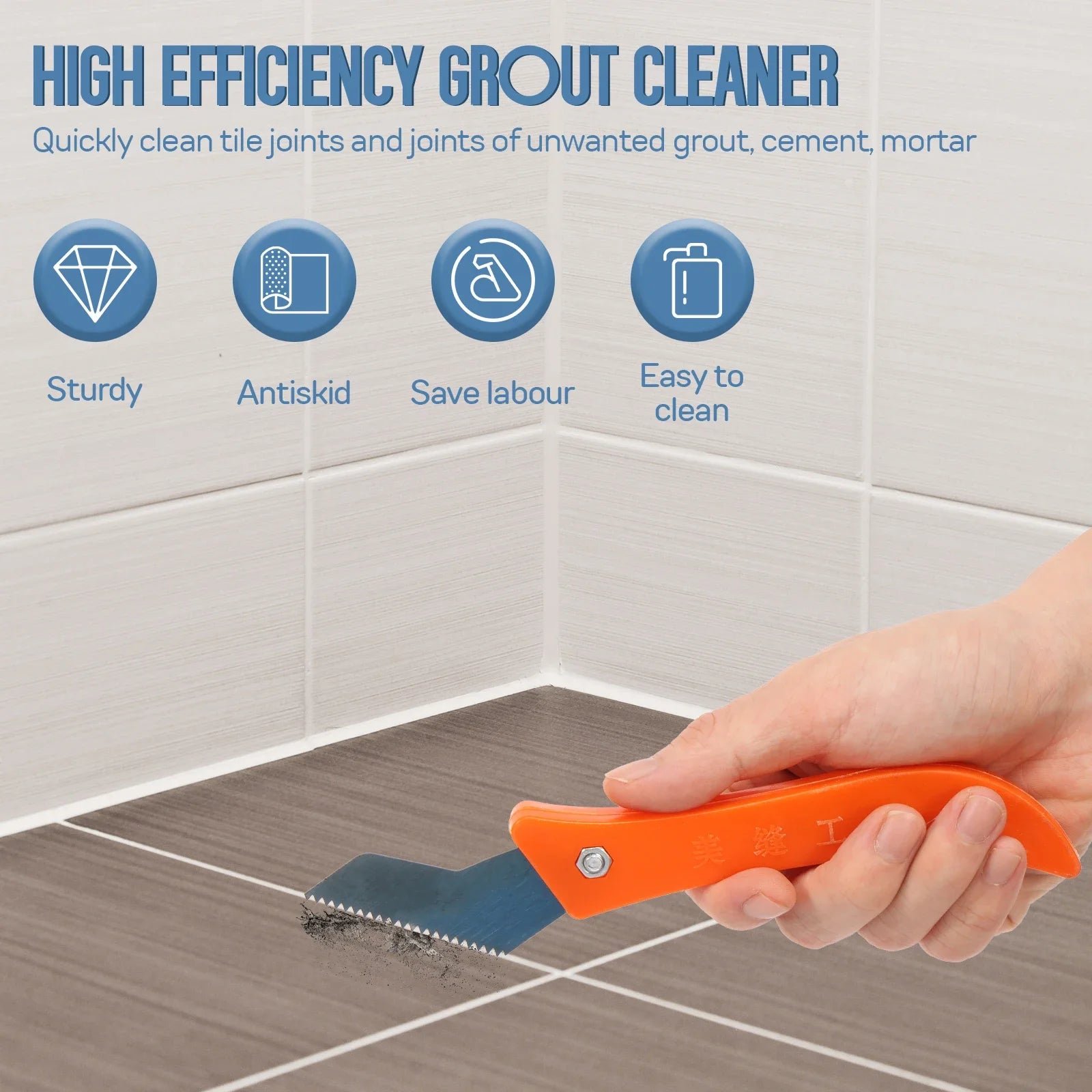 Grout Removal Tools Set Saw Blade Grout Hand Saw Tile Joint Cleaning Brush Caulking Edge for Floor Kitchen Hand Tool Set
