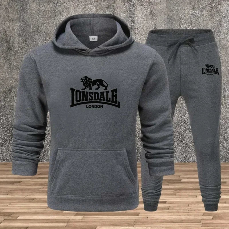 Men's Set Hooded Sweatshirts Sweatpants Autumn Winter Male Daily Casual Sports Jogger Suit 2026 Urban Fashion Hoodies Sportswear