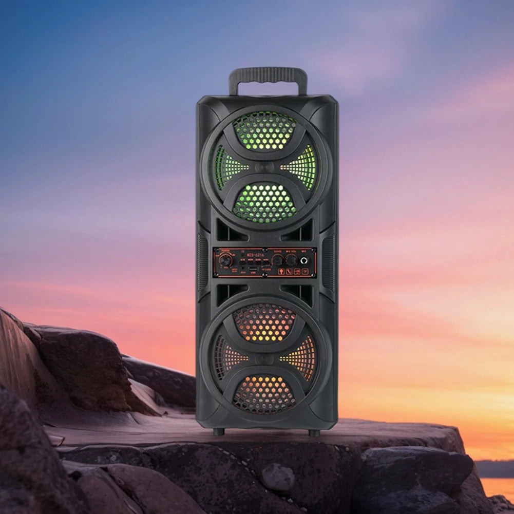 BT Speaker Portable Speaker Support USB/TF/AUX/FM/BT/MIC Wireless Stereo Speaker Outdoor Speaker Long Playtime for Outdoor Party
