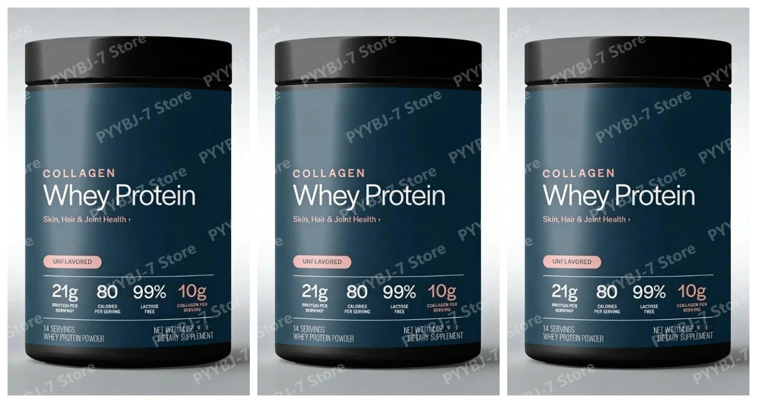 Whey Protein Powder Unflavored Muscle Recovery Joint Health Skin Hydration Grass-Fed Collagen Daily Nutrition Support