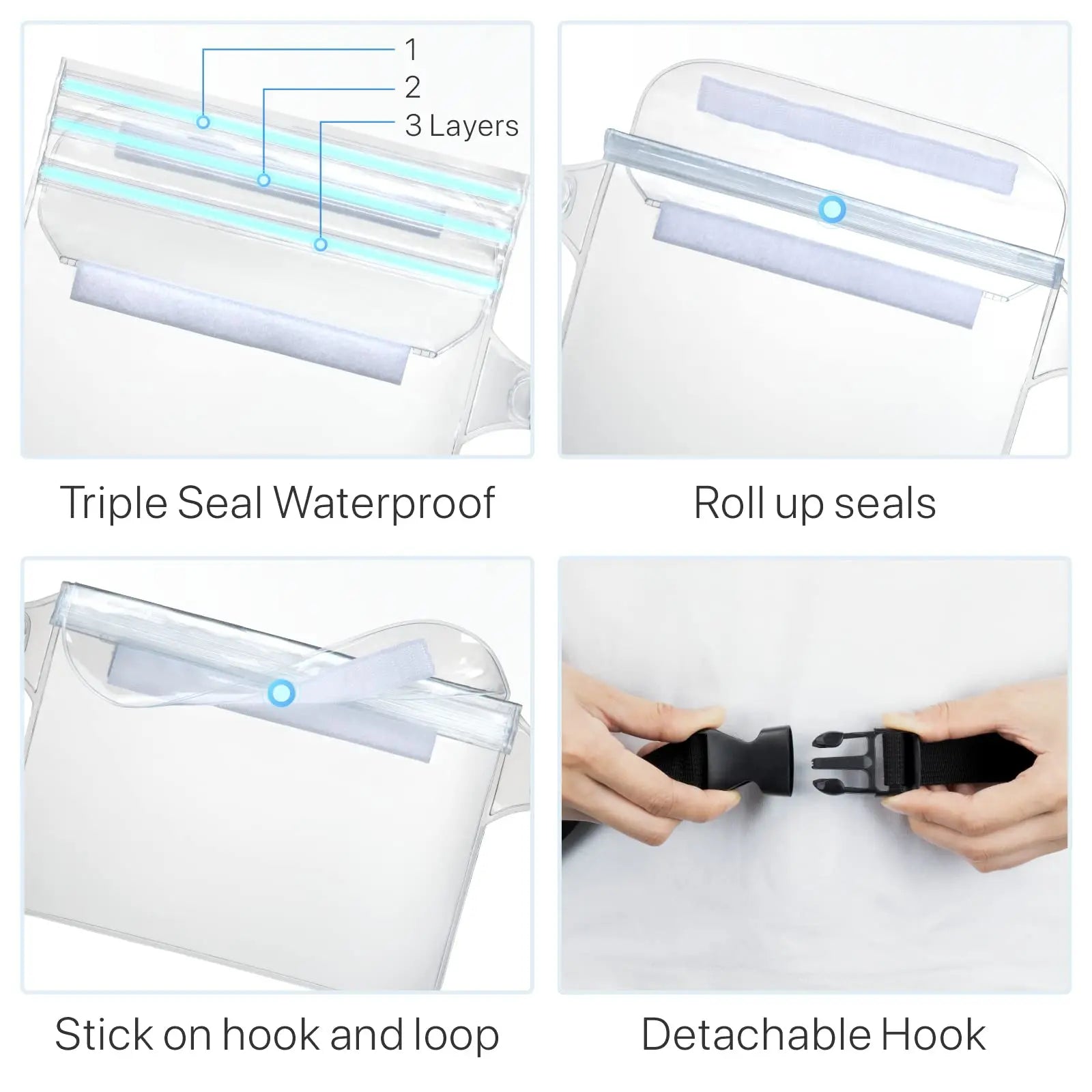 Waterproof Phone Pouch with Adjustable Waist Strap Dry Bag Keep Phone Valuables Safe for Beach Swimming Kayaking Boating Fishing