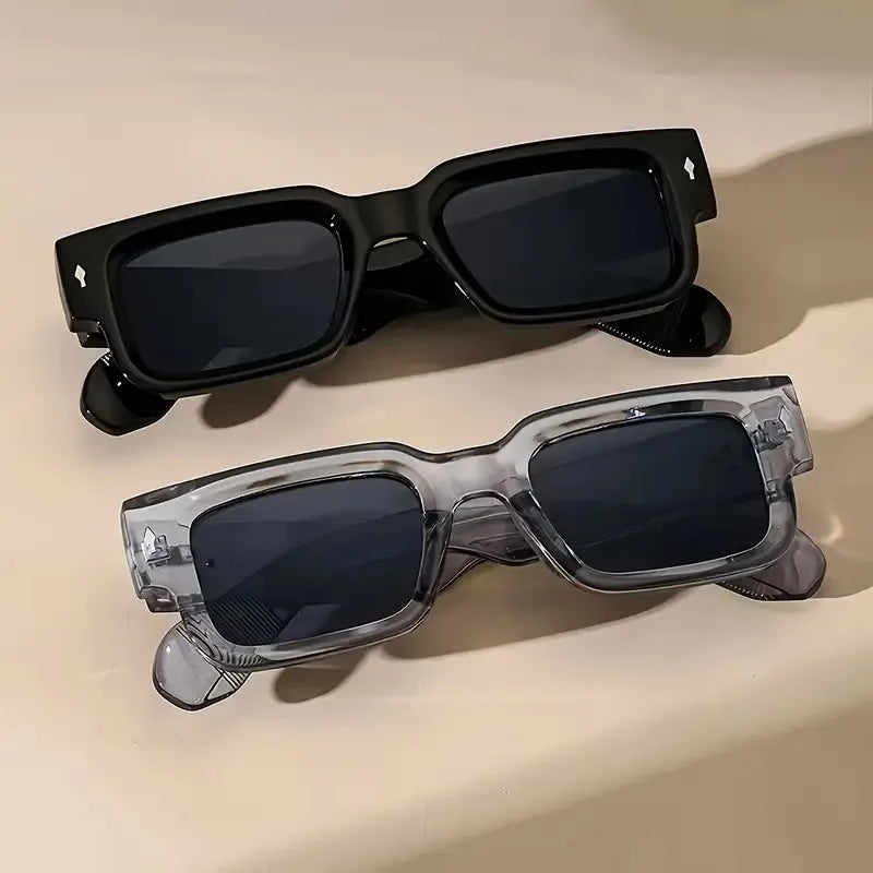 New Men Square Frame Sunglasses Luxury Brand Designer Sun Glasses Retro Trendy Shades UV400 Unisex Women Glasses