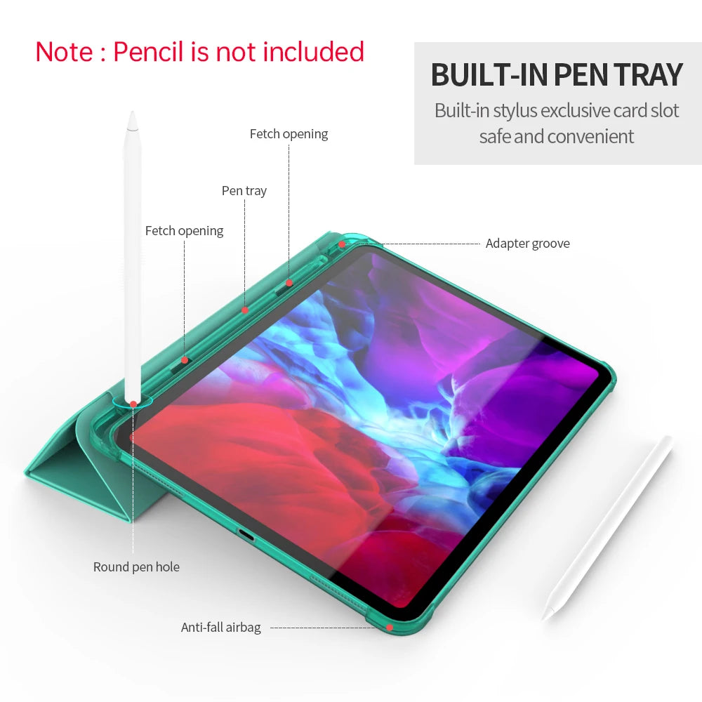For iPad 10 10th Generation Case with Pencil Holder Silicone Back Cover For iPad Pro 11 Air 5 10 9 10 2 9th 10th Gen 2022 A2696