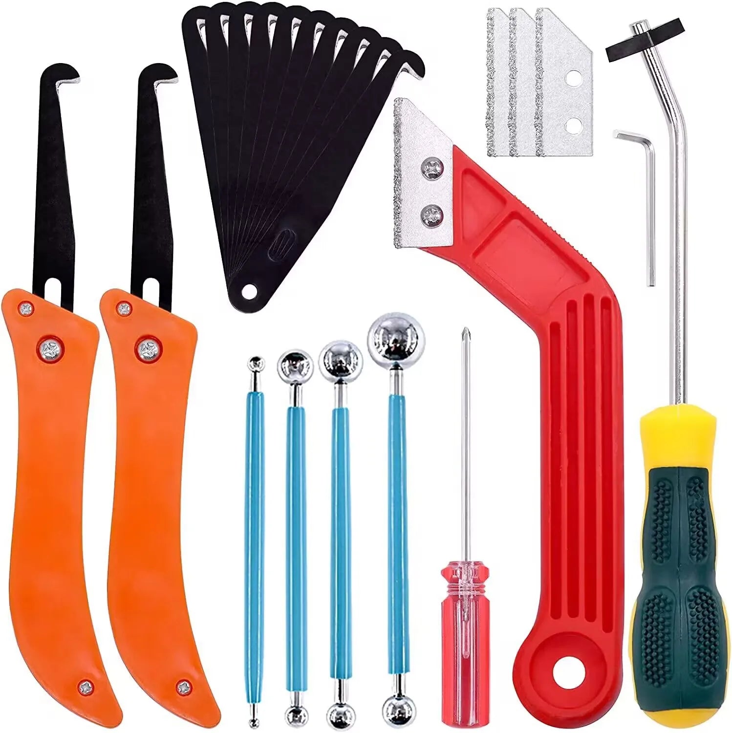 Grout Removal Tools 22 Pcs  Set Saw Blade Grout Hand Saw Tile Joint Cleaning Brush Caulking Edge for Floor Kitchen Hand Tool Set