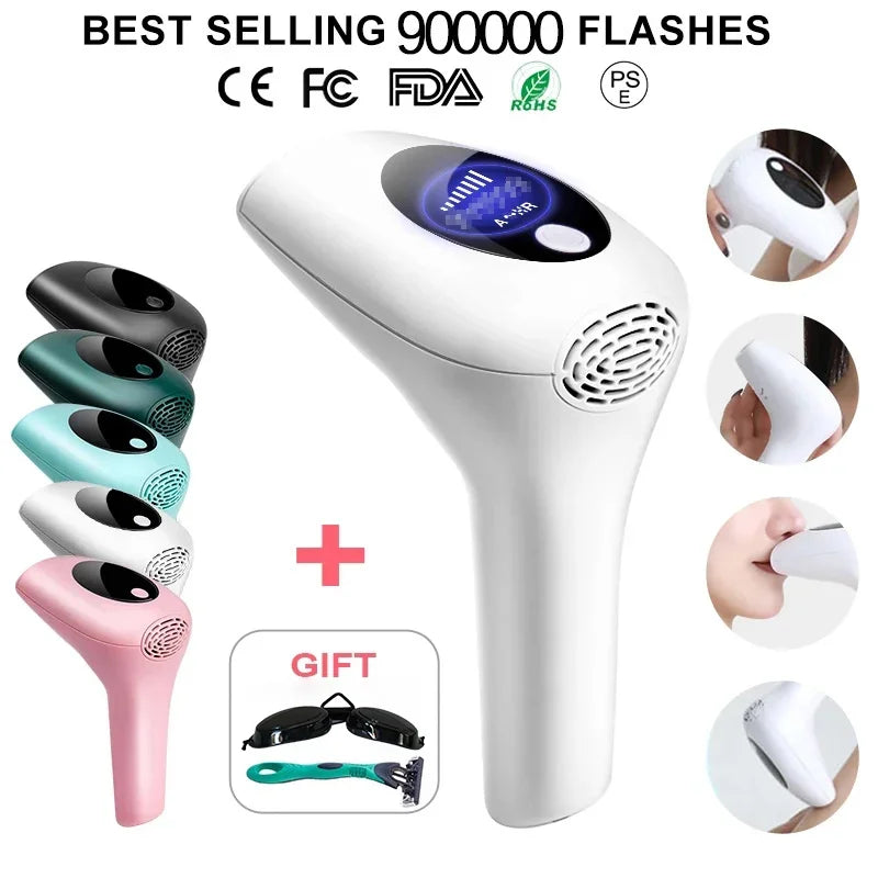 990,000 Flashes IPL Laser Hair Removal Device for Women, Painless Permanent Hair Remover for Home Use, Body, Bikini, and Face