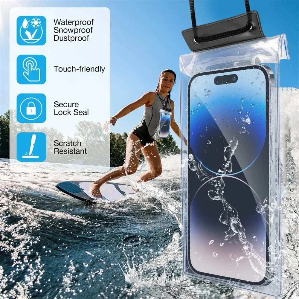 IPX8 Universal Waterproof Phone Case Water proof Bag Mobile Cover for iphone 13 14 15Pro Pouch Coque Underwater Cases Protector
