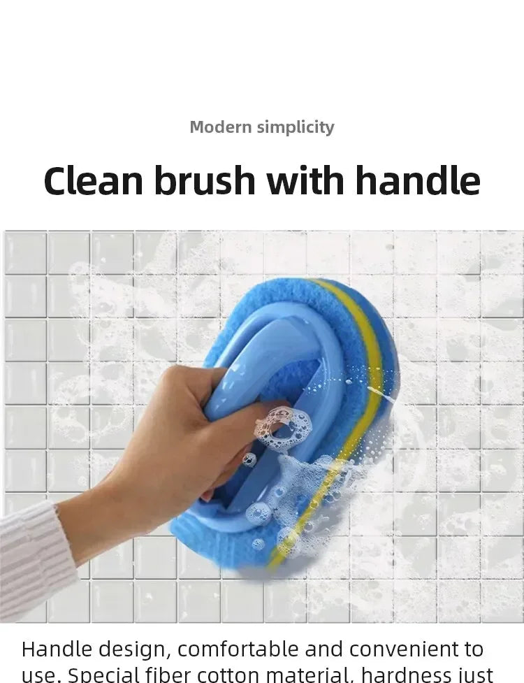 Cleaning Brush with Handle Kitchen Sponge Wipe Thickening Bathroom Tile Cleaning Sponge Household Stain Removal Clean Tools