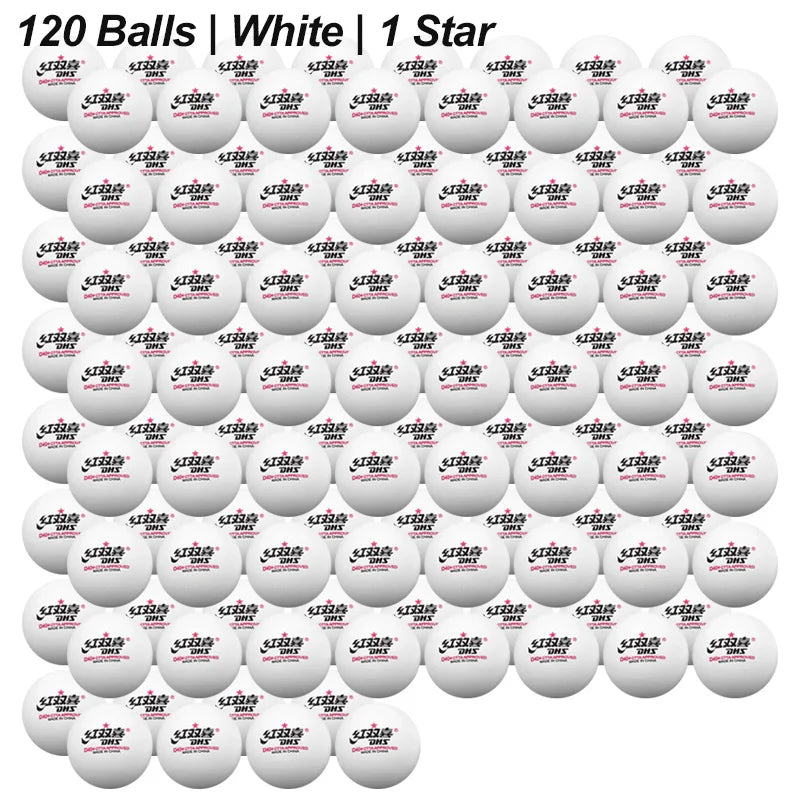 DHS Table Tennis Balls 1 Star D40+ Ping Pong Balls ABS Round Durable Pingpong Bullets for Recreational Level Training Bulk Sales