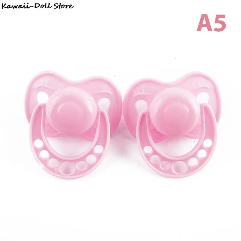 2pcs Lovely Doll Pacifier For New Reborn Baby Dolls Kids Toy Doll Play House Supplies Dummy Nipples Diaper Pants Wear