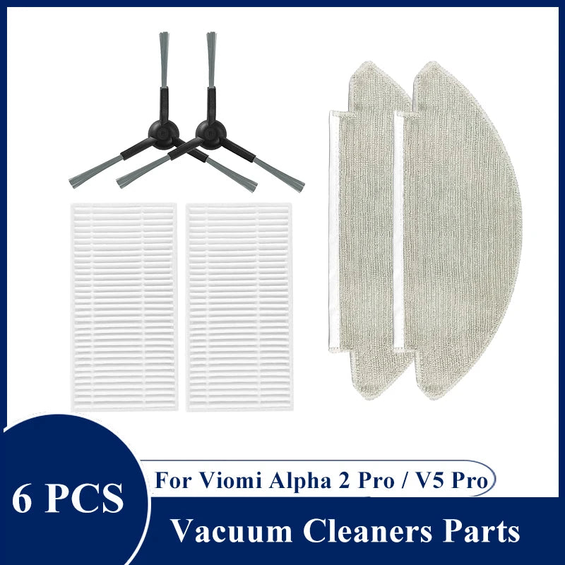 For Viomi Alpha 2 Pro / V5 Pro / V-RVCLM27B / V-RVCLM40B Vacuum Cleaner Parts Replacement Main Side Brush Filter Mop Accessory