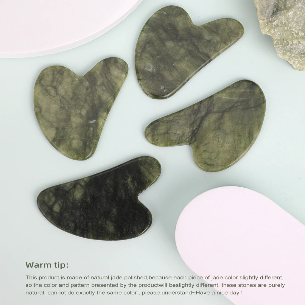Guasha Massage Natural Stone Jade Scraper Facial Gua Sha SPA  Neck Massager for Face Lifting Wrinkle Remover Beauty Healty Tool