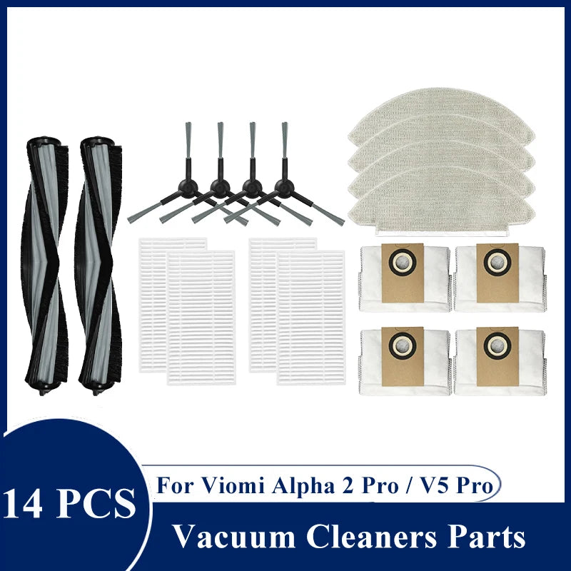 For Viomi Alpha 2 Pro / V5 Pro / V-RVCLM27B / V-RVCLM40B Vacuum Cleaner Parts Replacement Main Side Brush Filter Mop Accessory