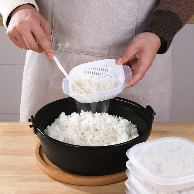 Food Storage Box Rice Fruit Preservation Container Microwave Oven Heating Refrigerator Freezer Storage Packing Kitchen Tool