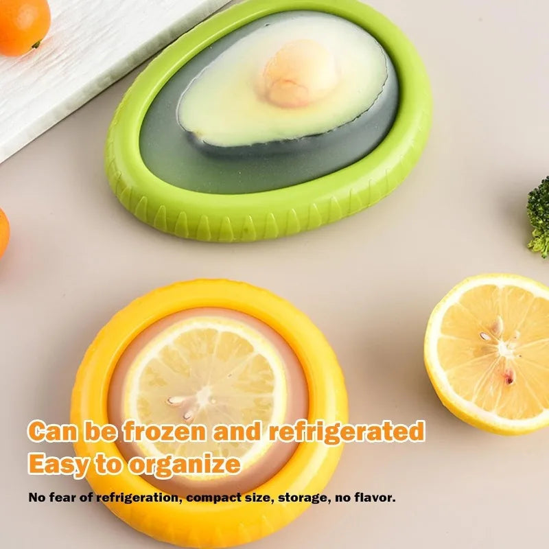 4 Fresh Fruit Storage Box, Fruit Saver Containers,Fruit Storage Containers, Reusable Silicone Food Savers Fridge Storage Boxes