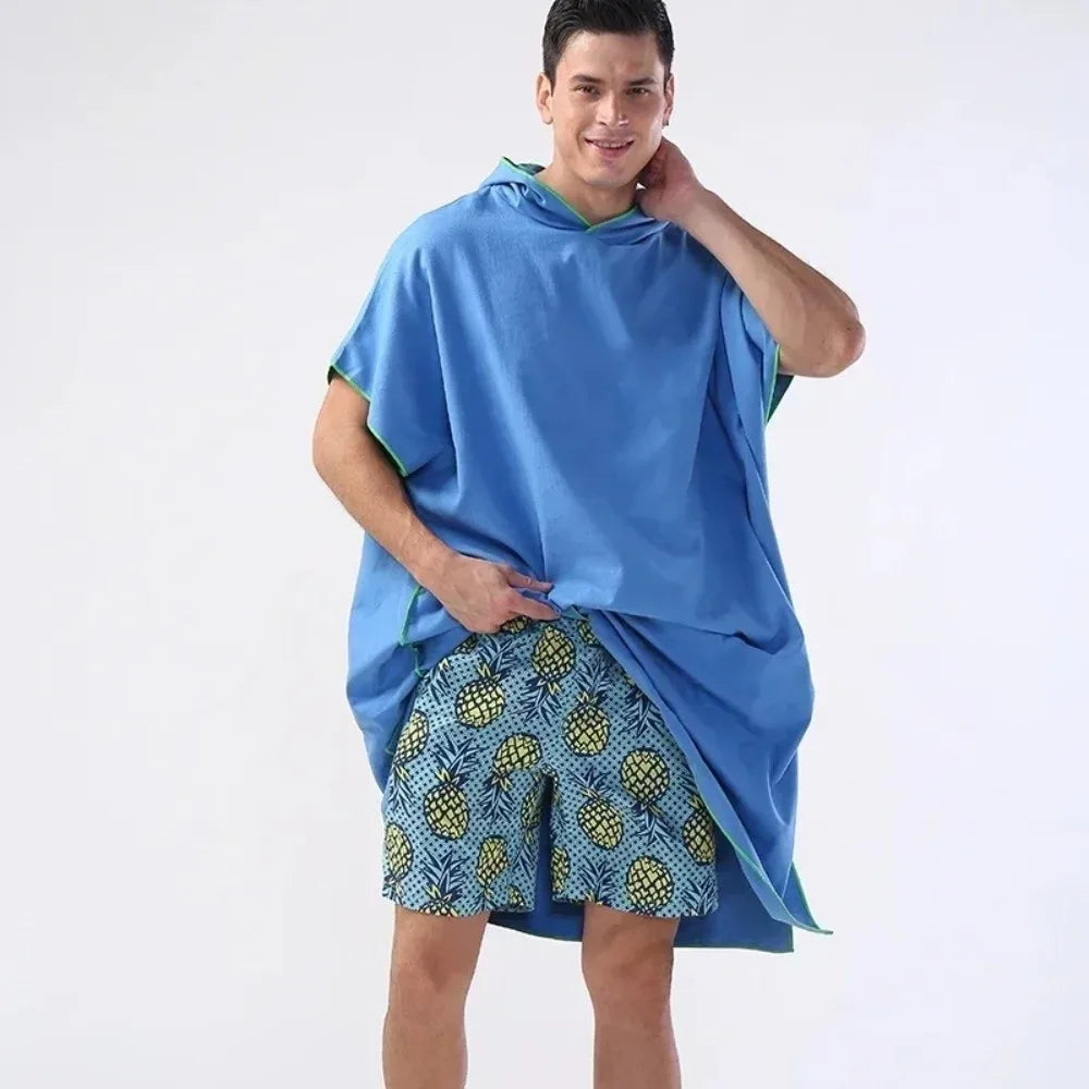 Microfiber Quick-drying Swimming Towels Absorbent Hooded Swimming Dry Towels Quick Dry Windproof Beach Poncho Towels Swimming